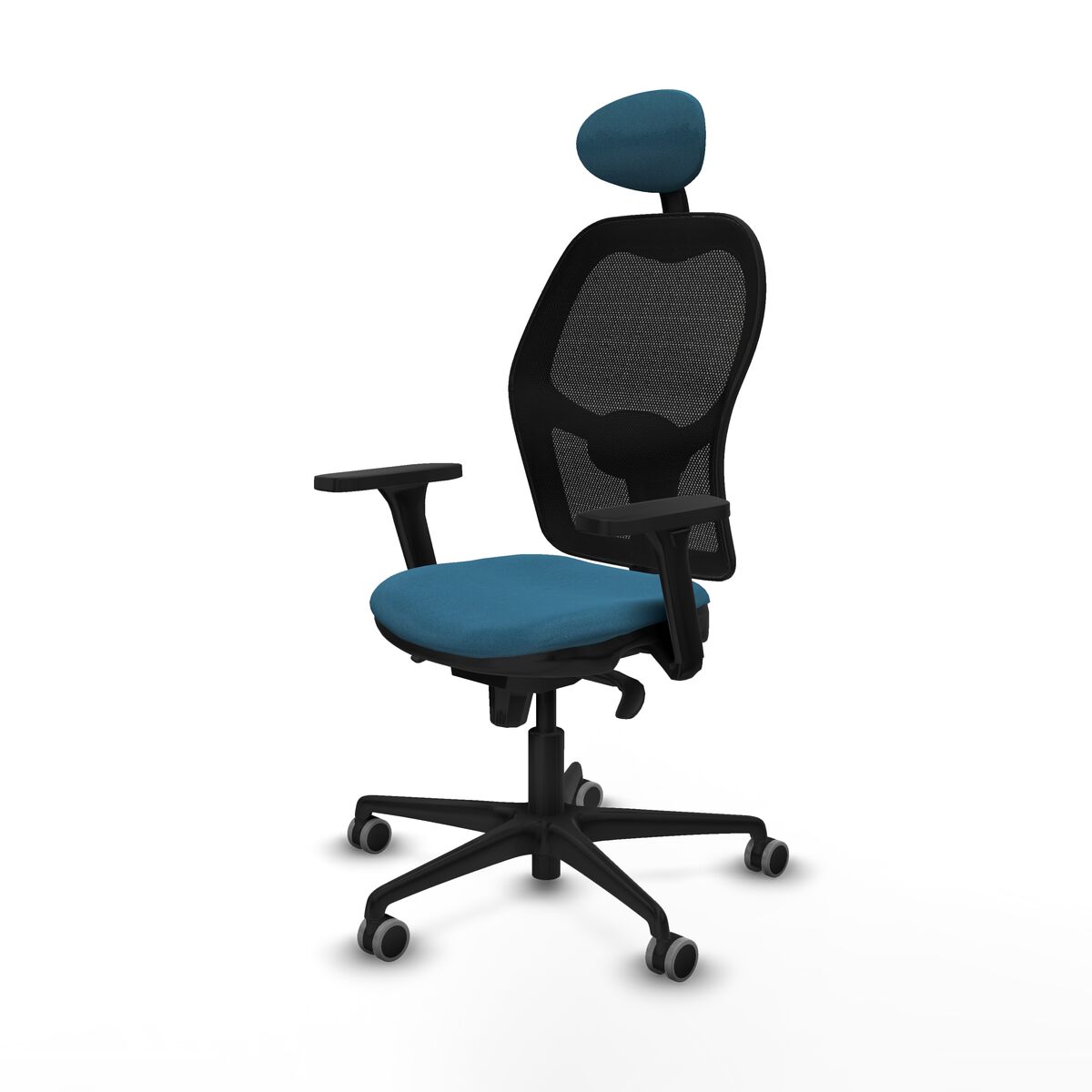 Silla de Oficina con Cabecero Jorquera Piqueras y Crespo 3D036G1 Negro Verde petróleo