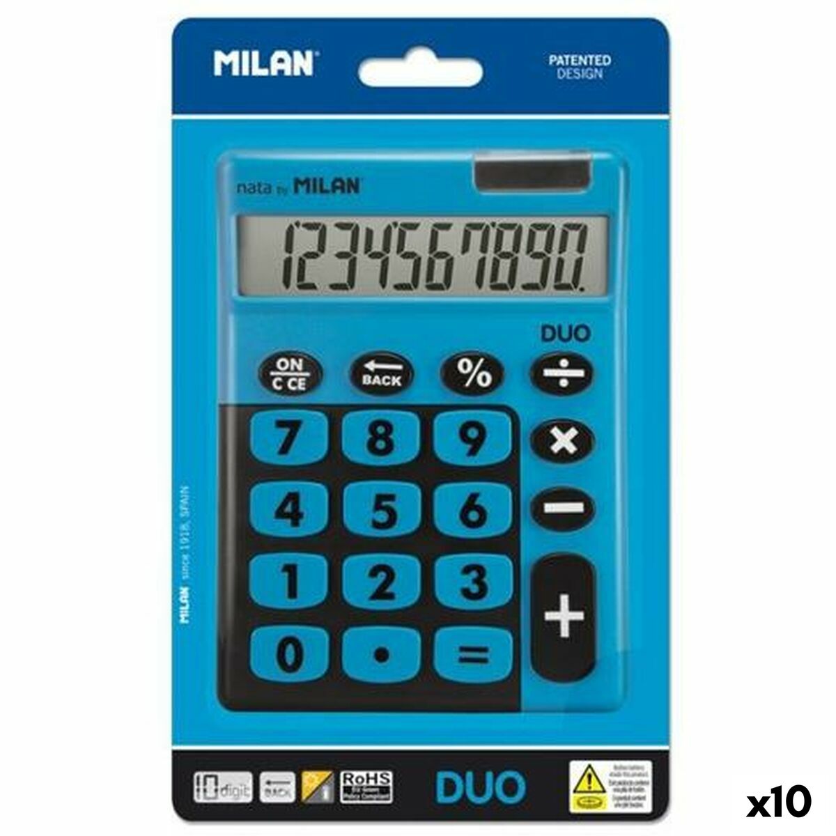 Calculadora Milan TOUCH DUO Azul 14,5 x 10,6 x 2,1 cm (10 Unidades)