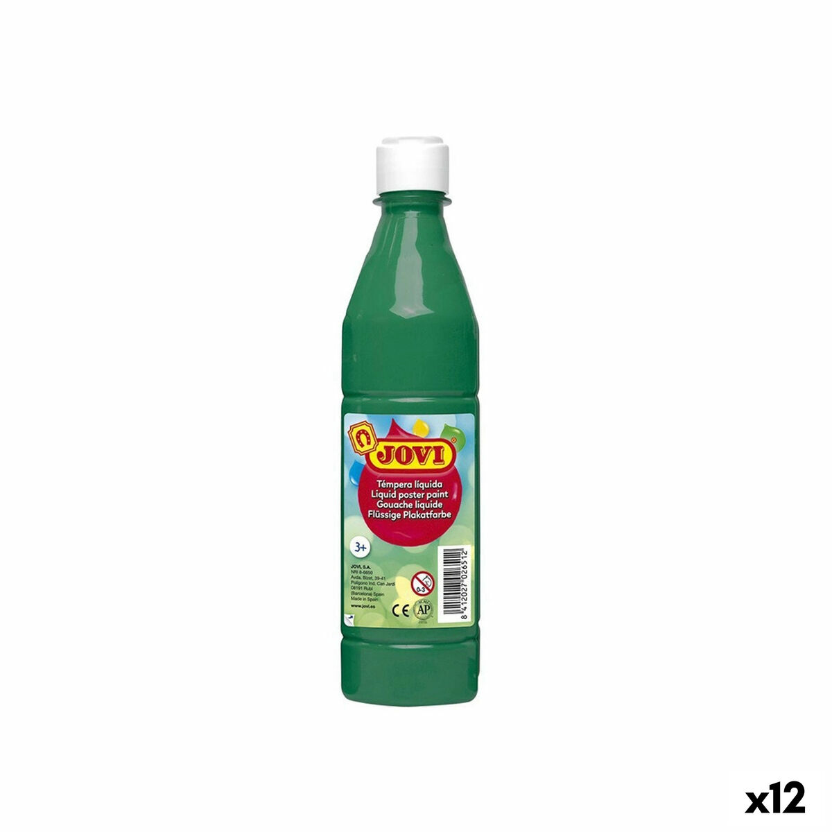 Témpera Jovi Verde oscuro 500 ml (12 Unidades)