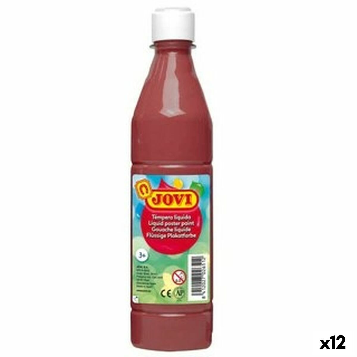 Témpera Jovi Marrón 500 ml (12 Unidades)