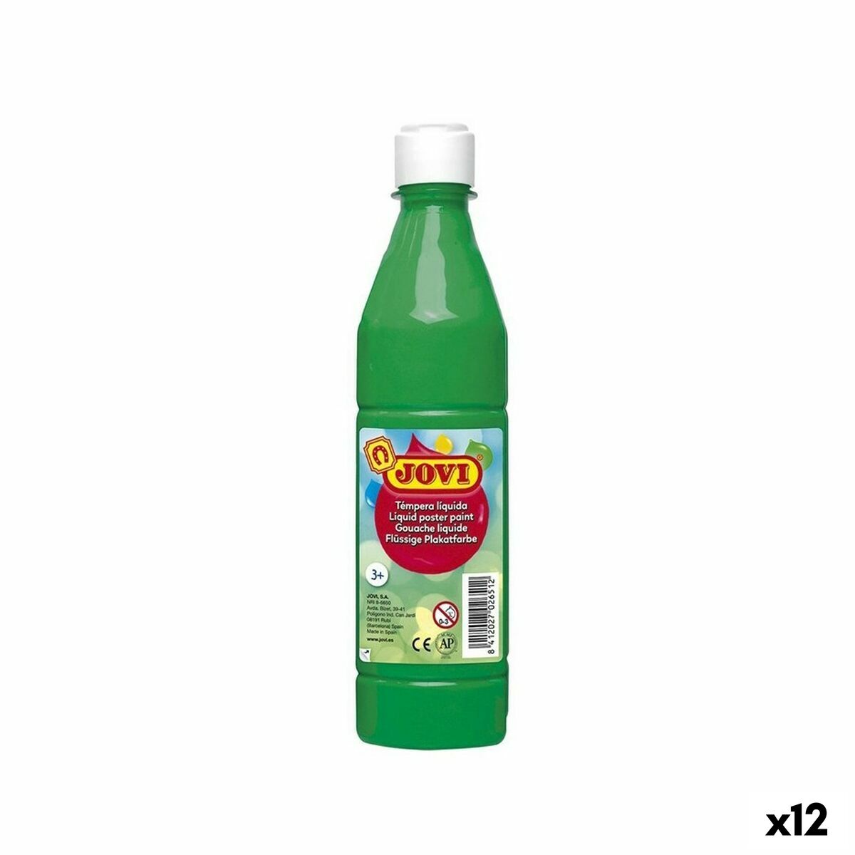 Témpera Jovi Verde 500 ml (12 Unidades)