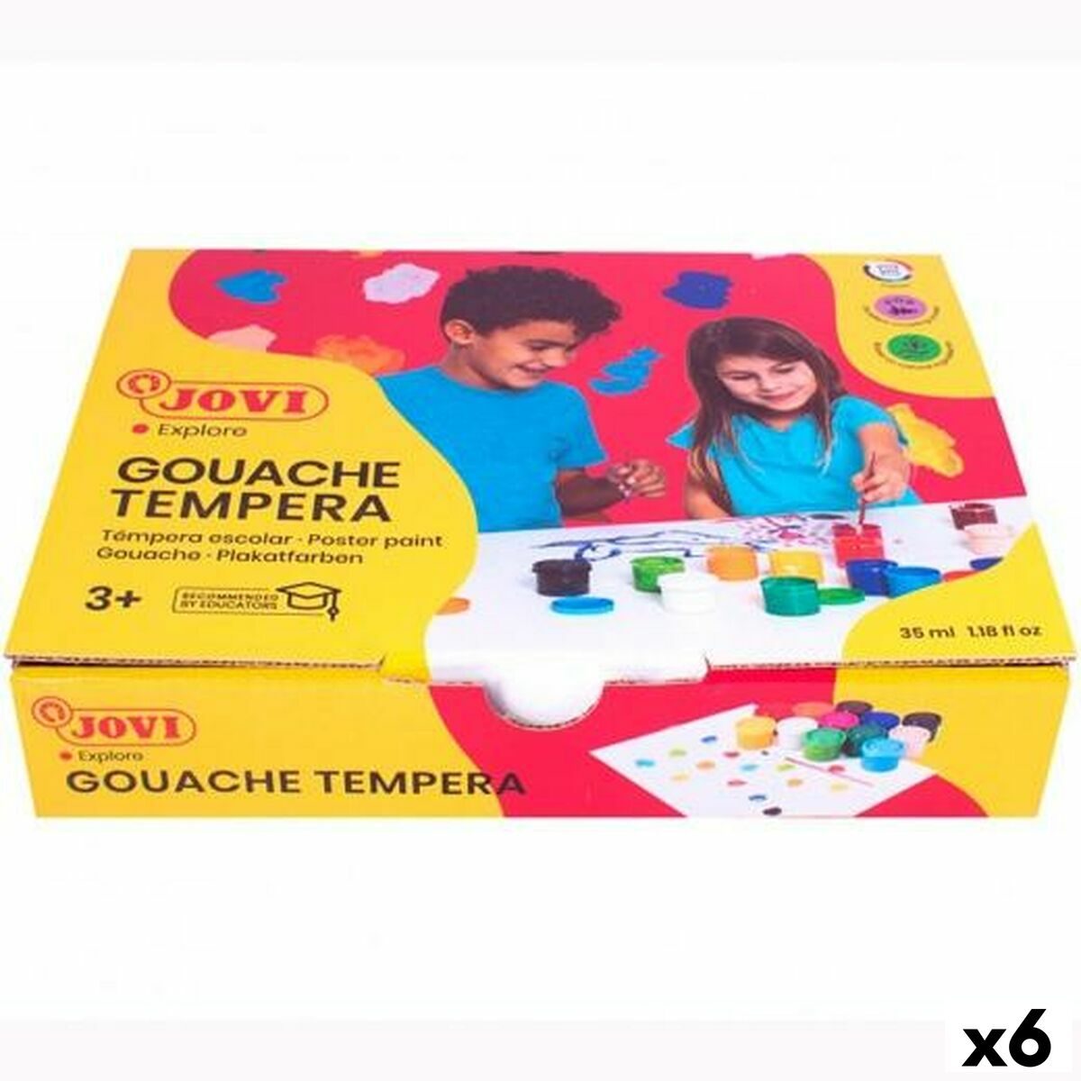 Set de Pintura Gouache Jovi Multicolor 35 ml (12 Piezas) (6 Unidades)