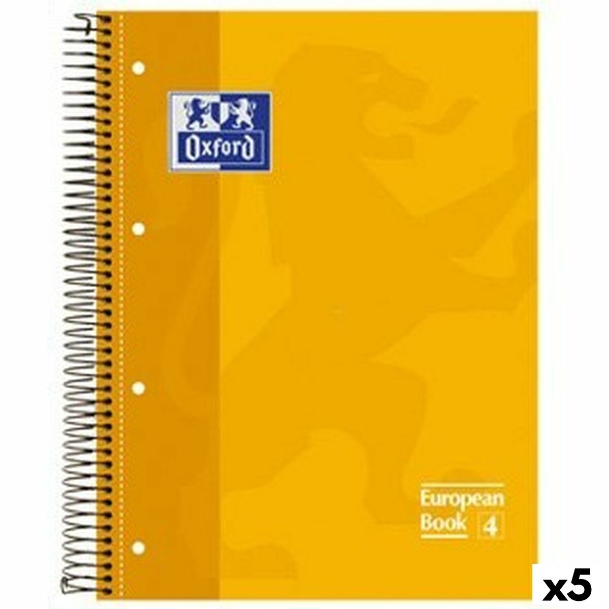Cuaderno Oxford Classic Amarillo A4 80 Hojas (5 Unidades)