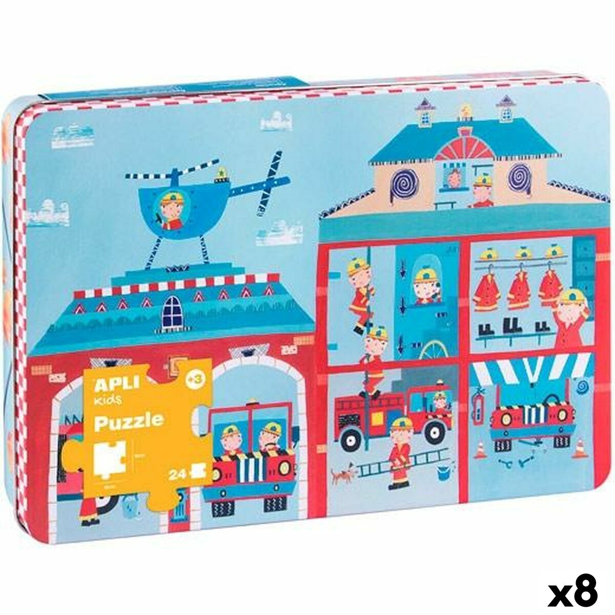 Puzzle Apli 48 x 32 cm Bombero 24 Piezas (8 Unidades)