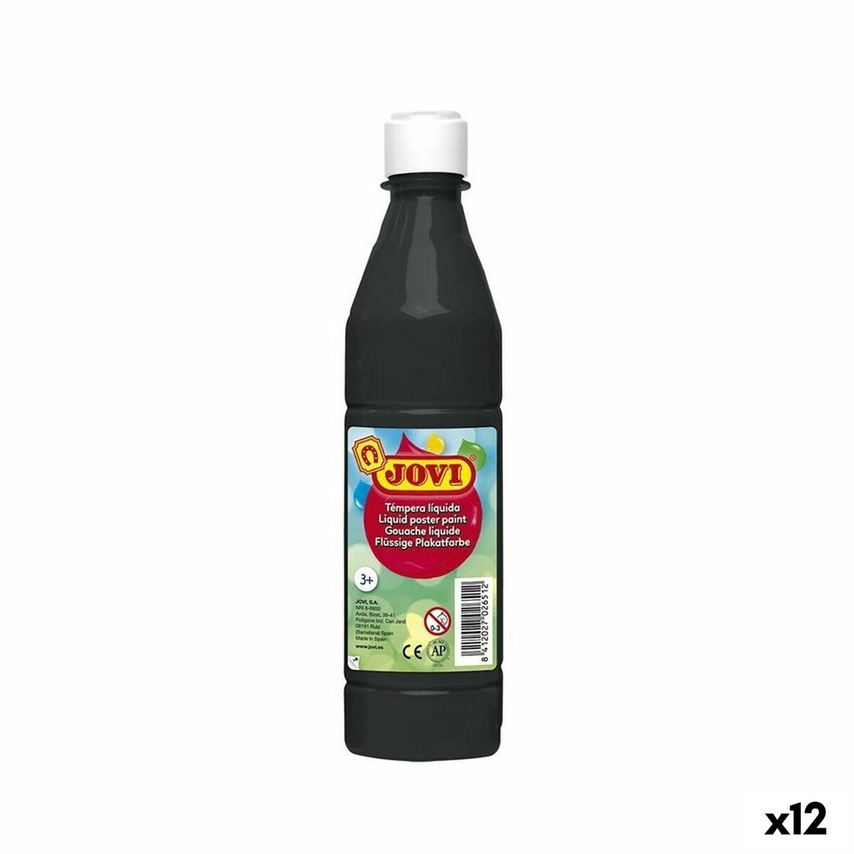 Témpera Jovi Negro 500 ml (12 Unidades)