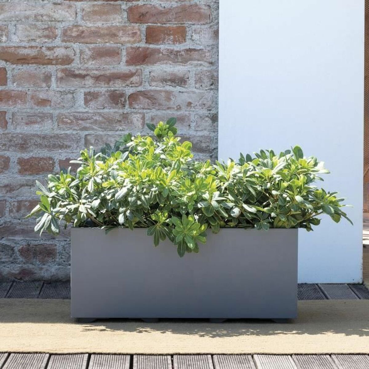Jardinera Autorriego Deroma Millennium R Gris Plástico Plástico reciclado Rectangular