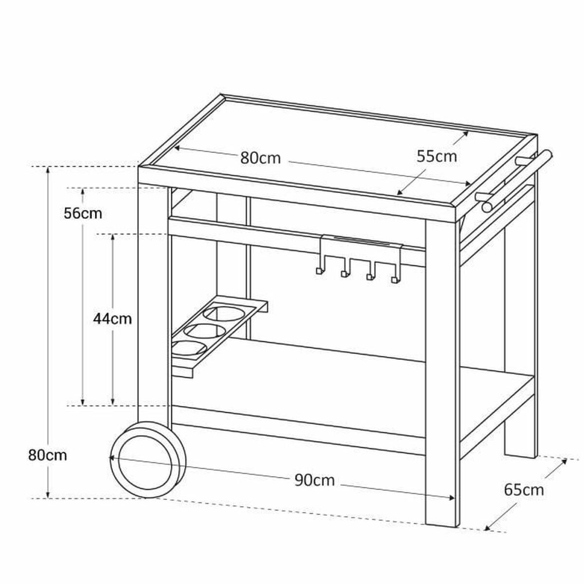 Carro Cook'in Garden Media 80 Negro noir