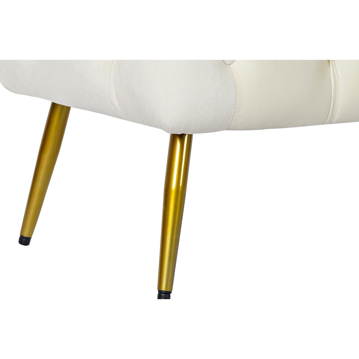 Banqueta Home ESPRIT Crema Dorado Poliéster Metal 103 x 46 x 42 cm