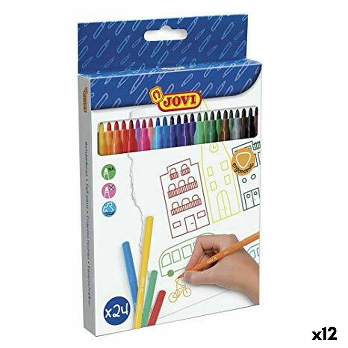 Set de Rotuladores Jovi Multicolor 24 Piezas (12 Unidades)