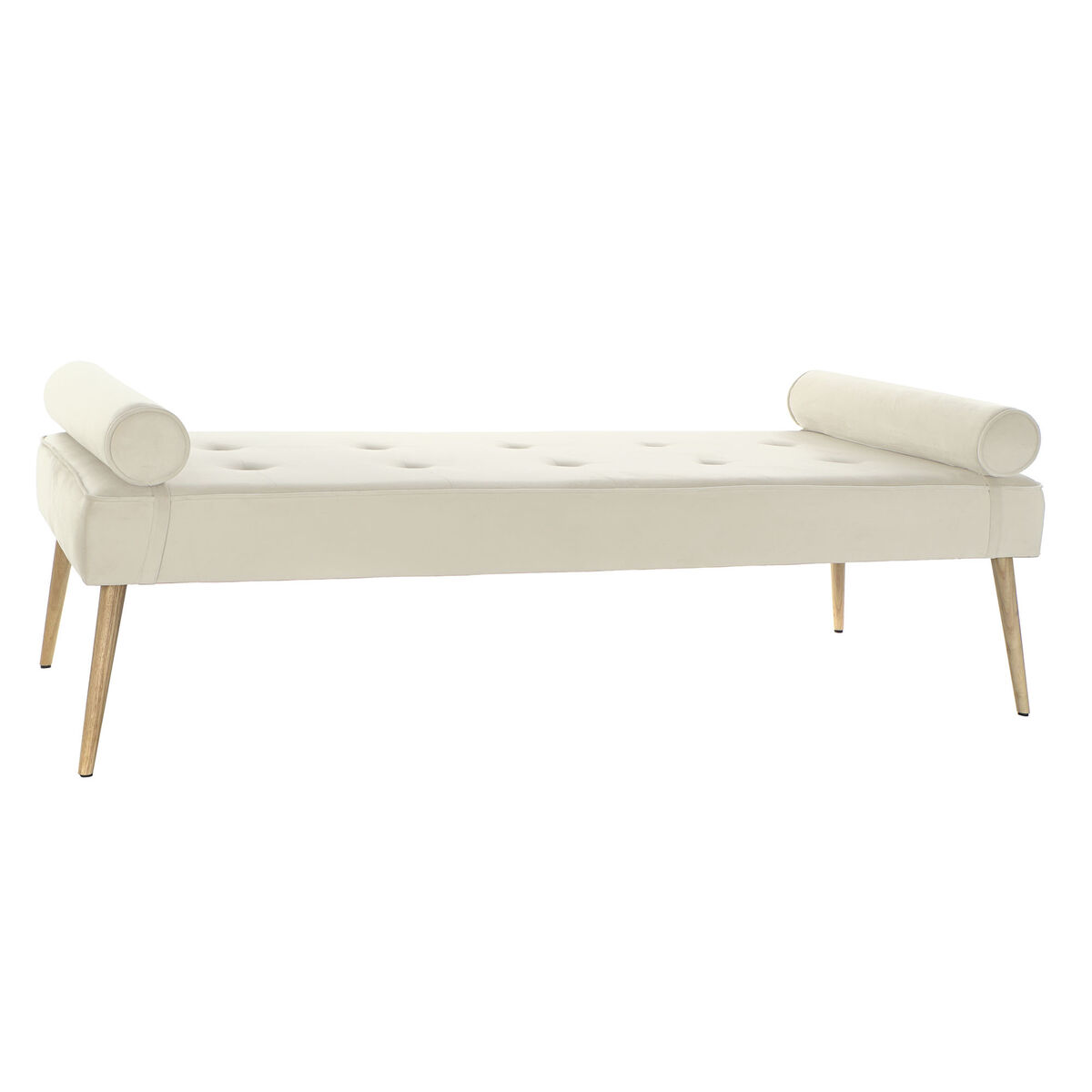 Diván Home ESPRIT Crema Metal 184 x 76 x 62 cm