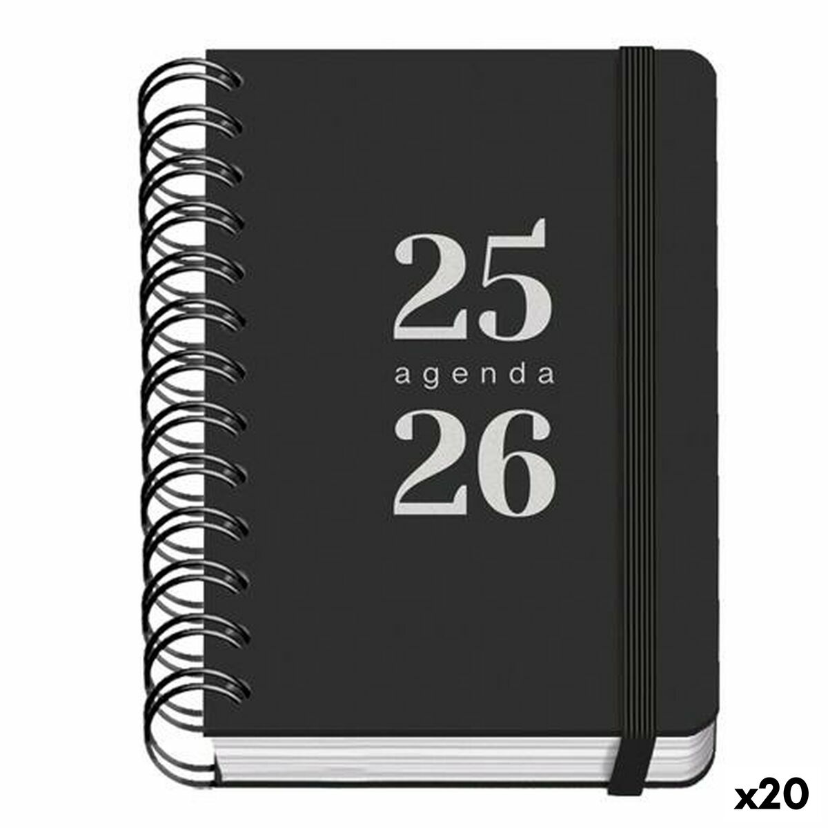 Agenda DOHE GRAMMAR Negro A6 120 x 170 mm 2025-2026 (20 Unidades)