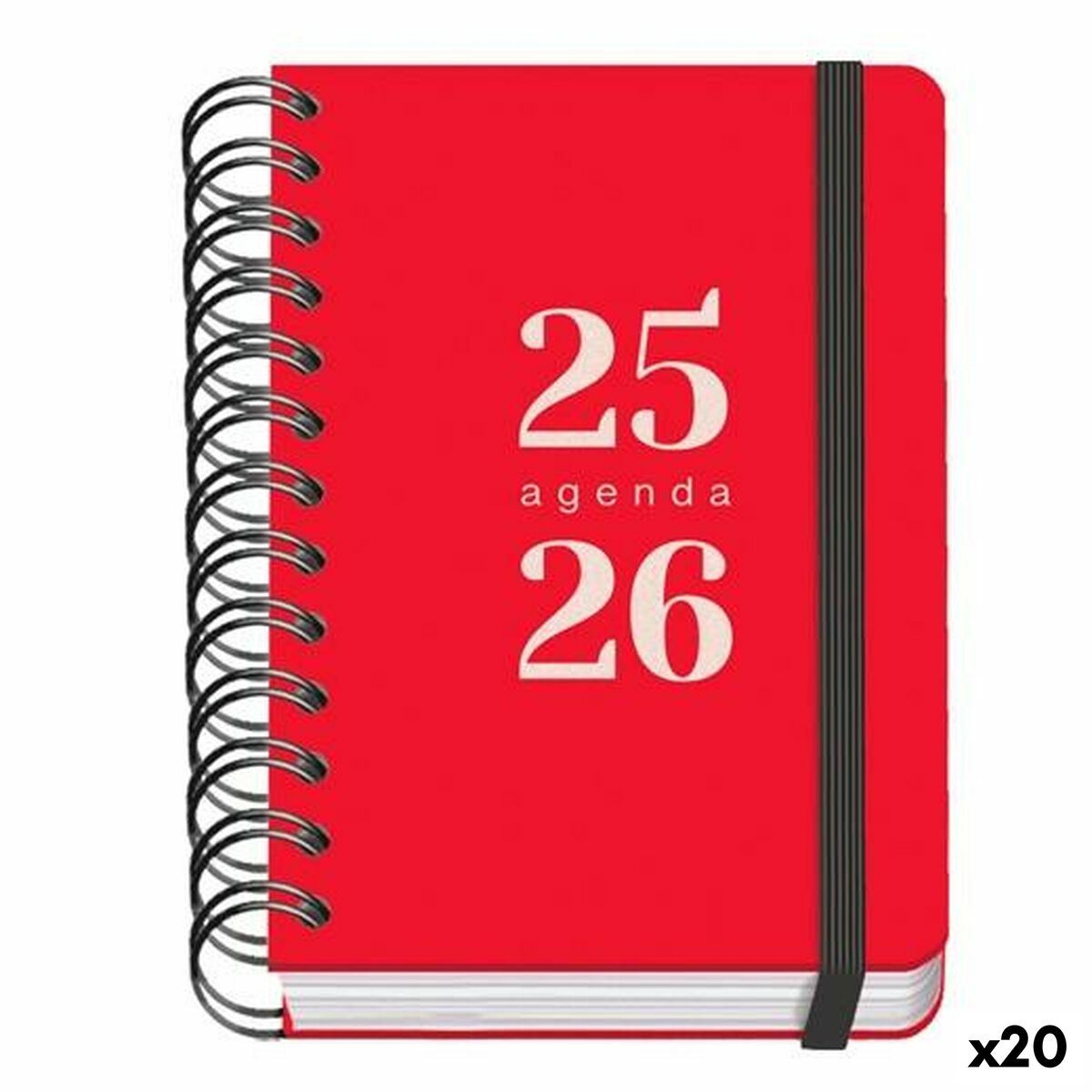 Agenda DOHE GRAMMAR Rojo A6 120 x 170 mm 2025-2026 (20 Unidades)