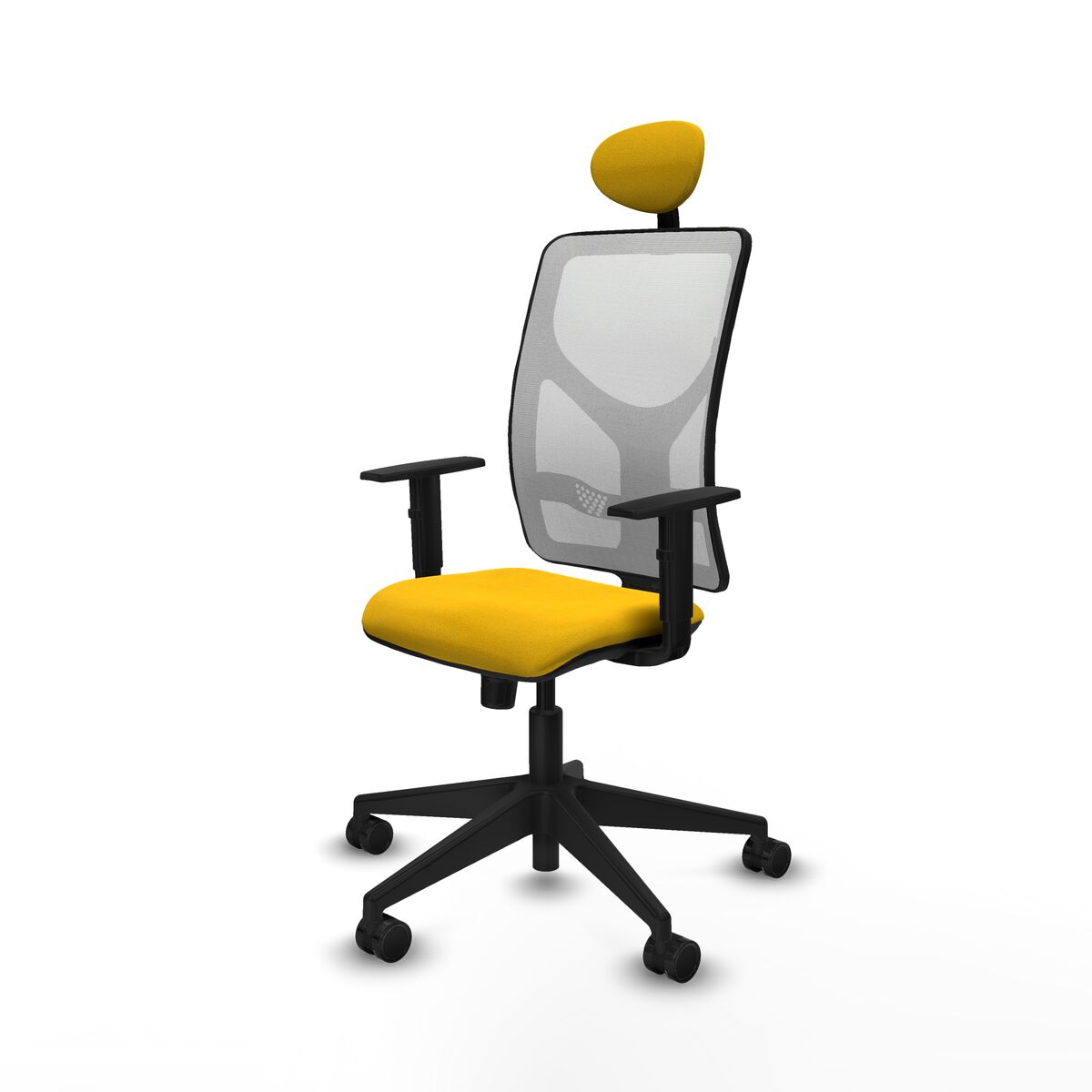 Silla de Oficina con Cabecero Motilla Piqueras y Crespo 1D066N1 Amarillo