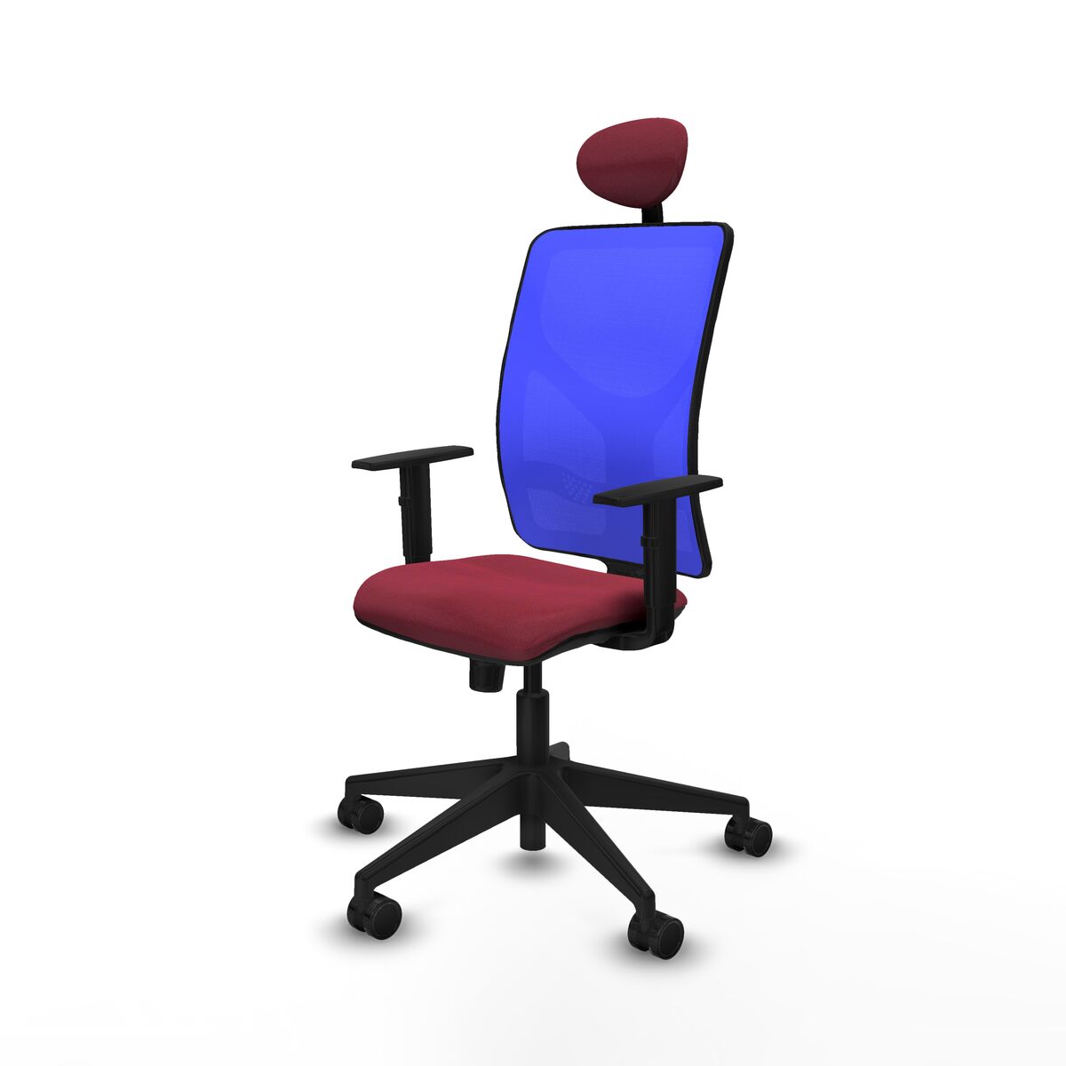 Silla de Oficina con Cabecero Motilla Piqueras y Crespo 1D066N1 Granate