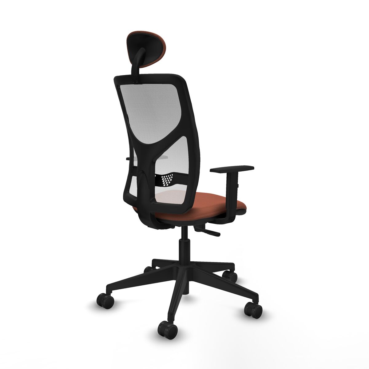 Silla de Oficina con Cabecero Motilla Piqueras y Crespo 1D066N1 Blanco Marrón