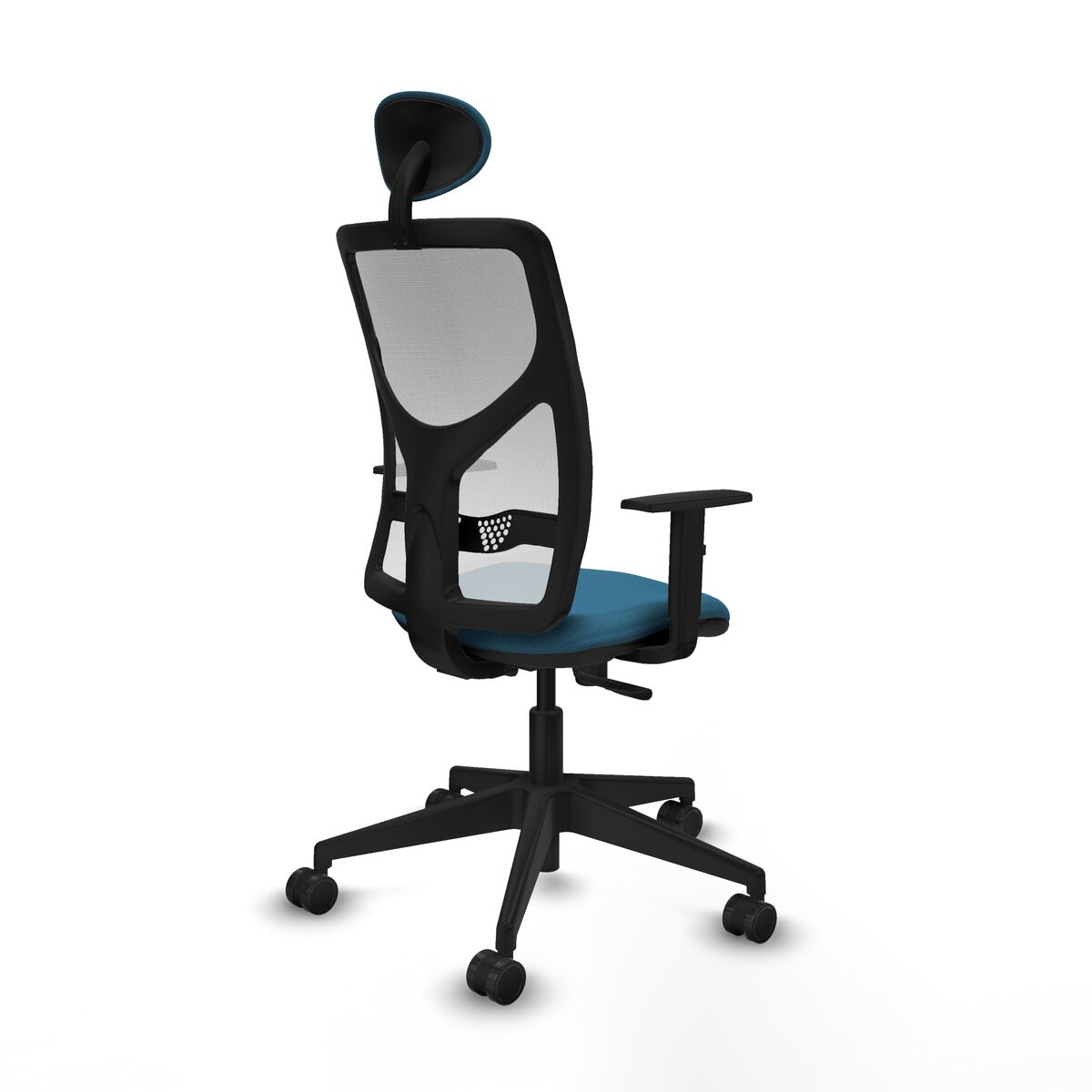 Silla de Oficina con Cabecero Motilla Piqueras y Crespo 1D066N1 Blanco Verde petróleo