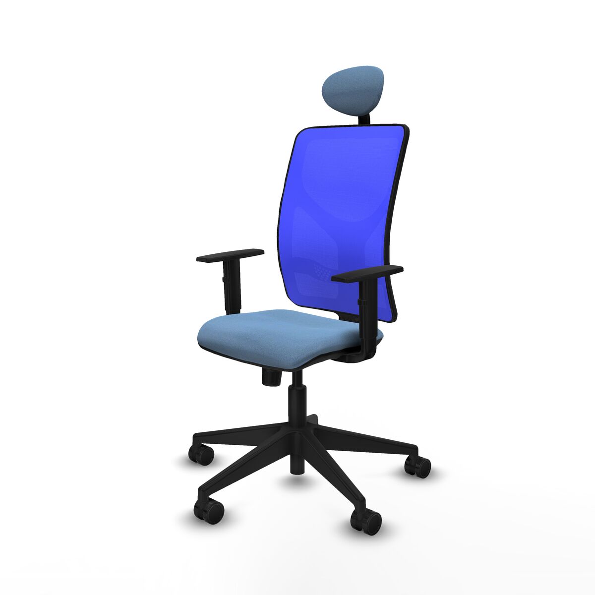 Silla de Oficina con Cabecero Motilla Piqueras y Crespo 1D066N1 Azul cielo