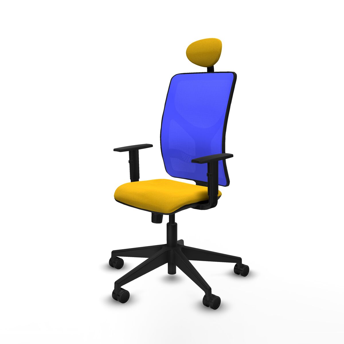 Silla de Oficina con Cabecero Motilla Piqueras y Crespo 1D066N1 Amarillo