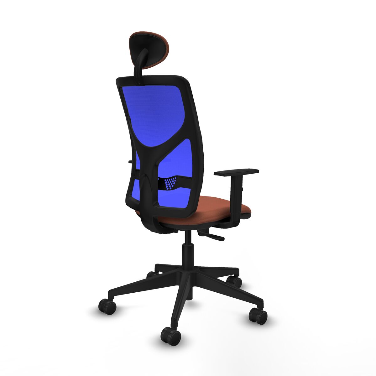 Silla de Oficina con Cabecero Motilla Piqueras y Crespo 1D066N1 Azul Marrón