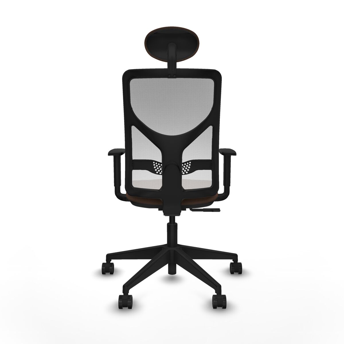 Silla de Oficina con Cabecero Motilla Piqueras y Crespo 1D066N1 Blanco Marrón oscuro