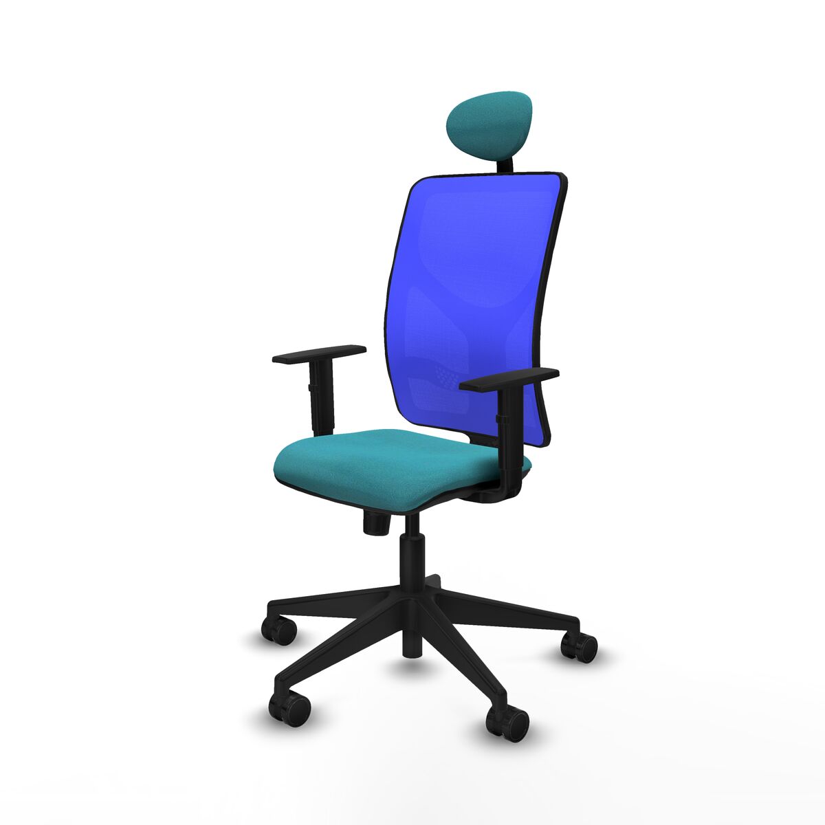 Silla de Oficina con Cabecero Motilla Piqueras y Crespo 1D066N1 Turquesa