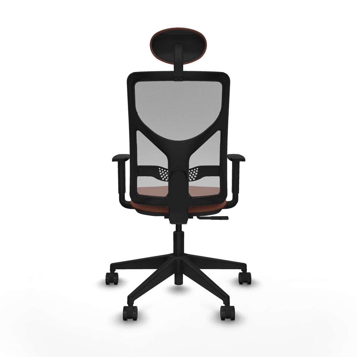 Silla de Oficina con Cabecero Motilla Piqueras y Crespo 1D066N1 Marrón Gris