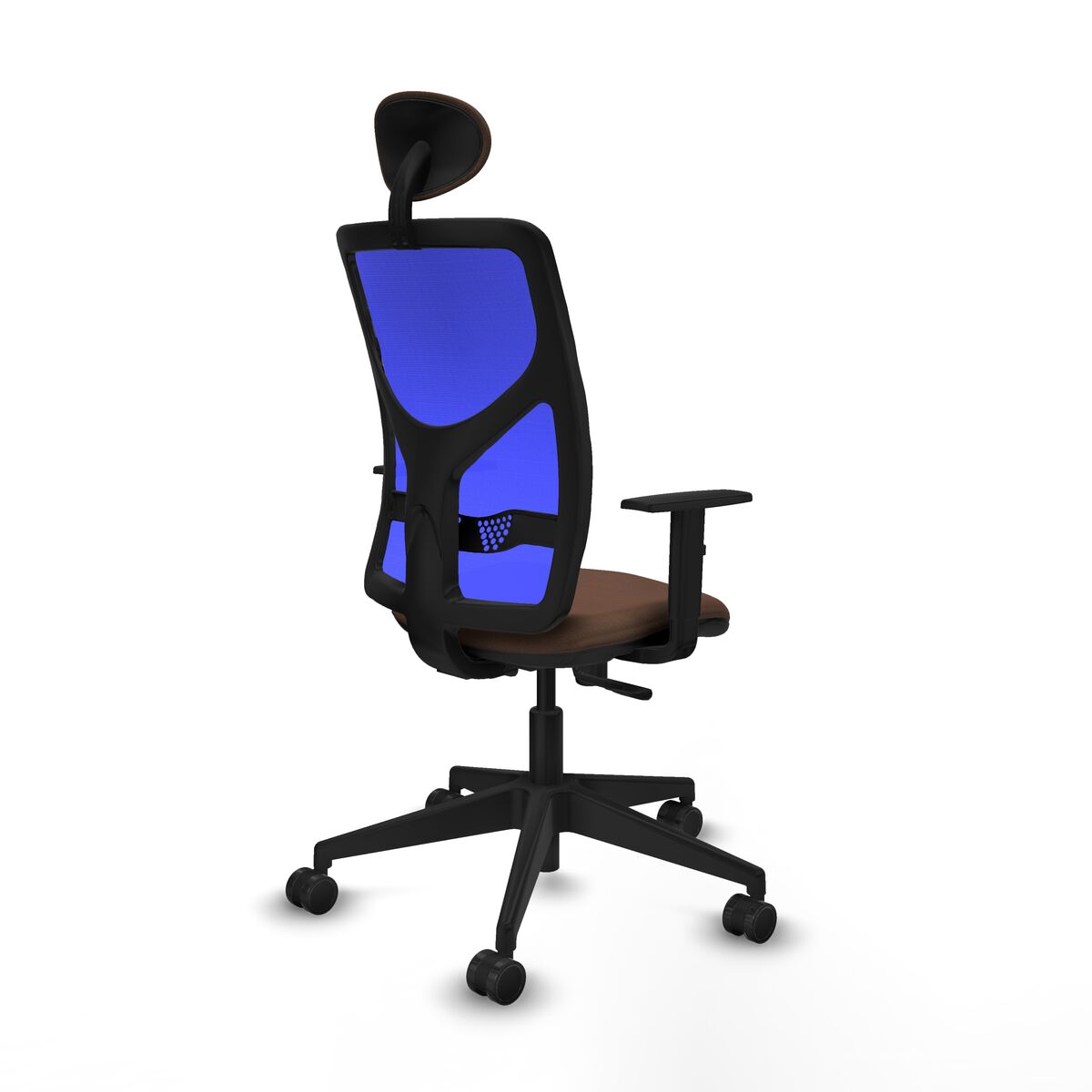 Silla de Oficina con Cabecero Motilla Piqueras y Crespo 1D066N1 Azul Marrón oscuro