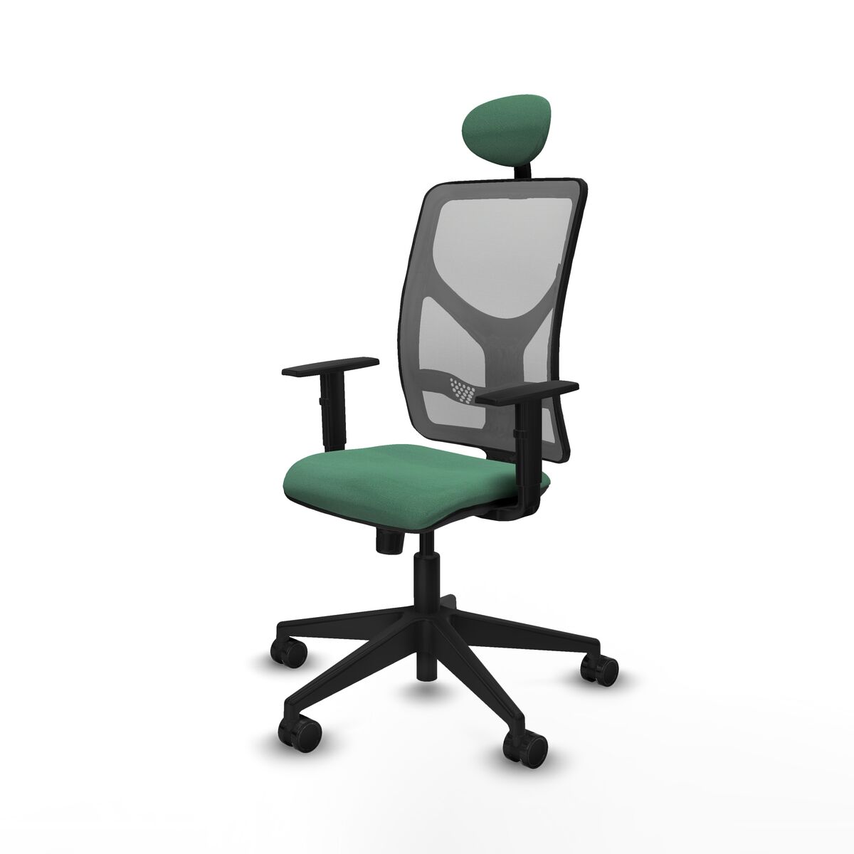 Silla de Oficina con Cabecero Motilla Piqueras y Crespo 1D066N1 Verde Esmeralda