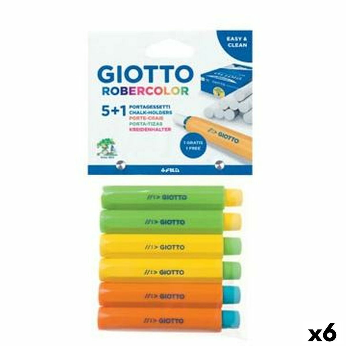 Portatizas Giotto Multicolor 6 Unidades 6 Piezas