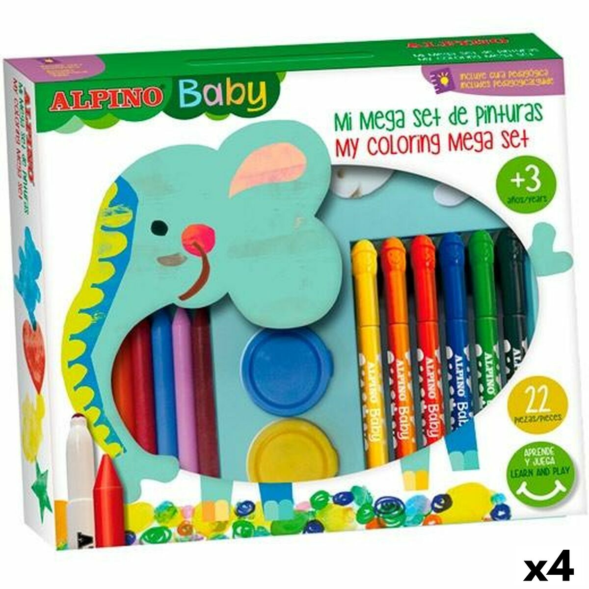 Set de pintura Alpino Baby Multicolor 36 Piezas (4 Unidades)
