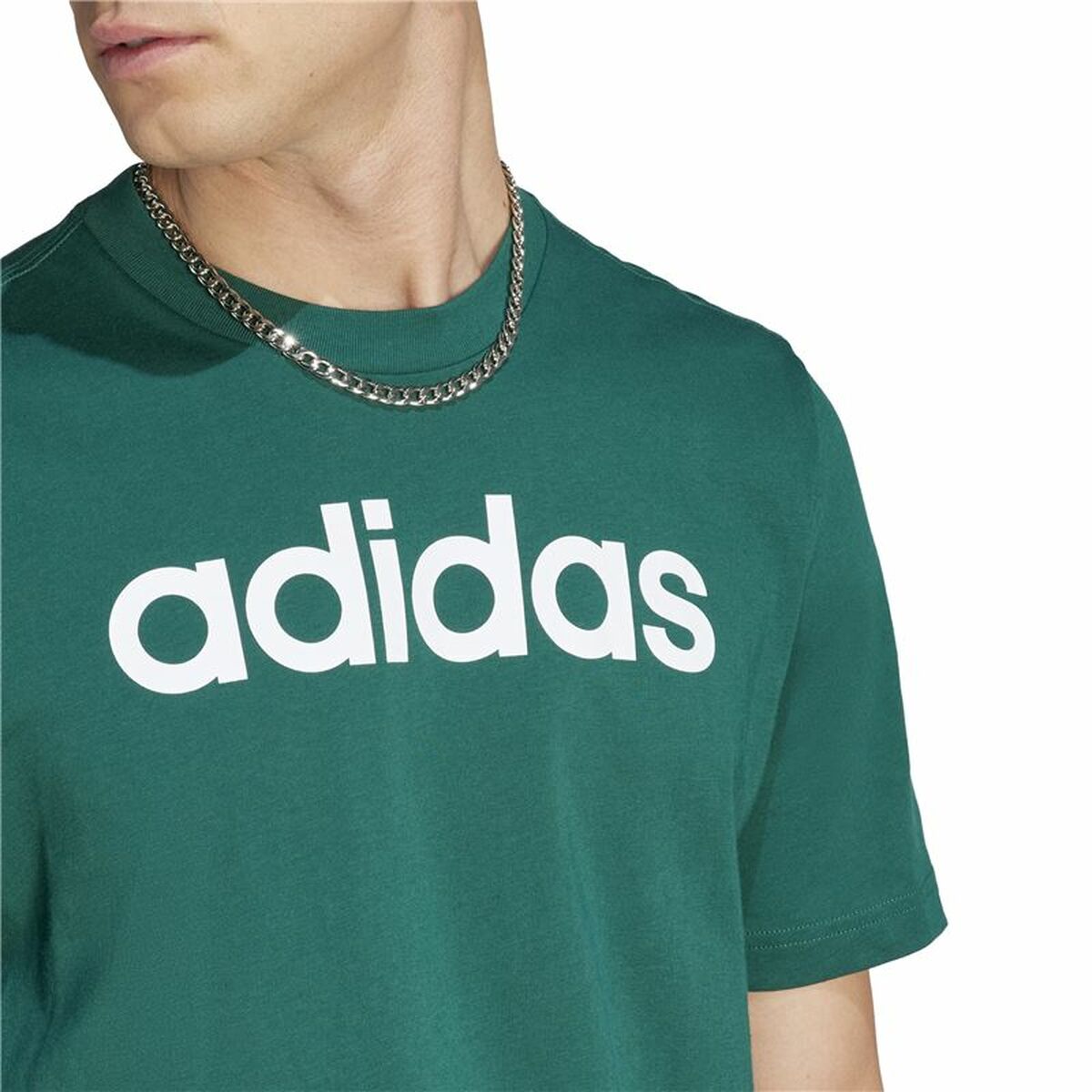 Camiseta de Manga Corta Hombre Adidas Linear Sj Oliva S
