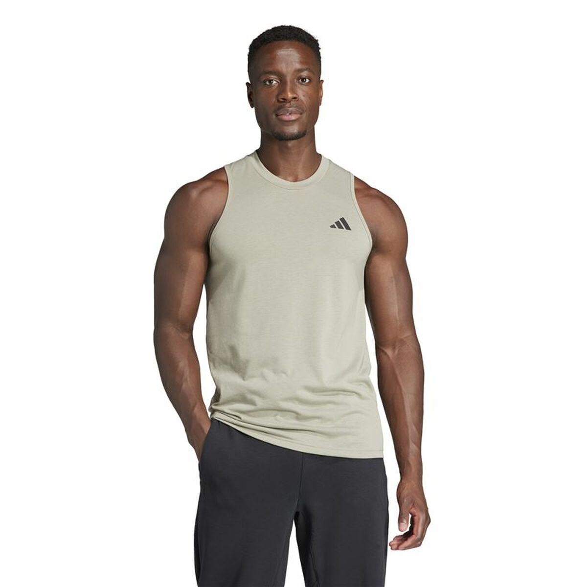 Camiseta de Manga Corta Hombre Adidas Essentials Training Azul claro (S)