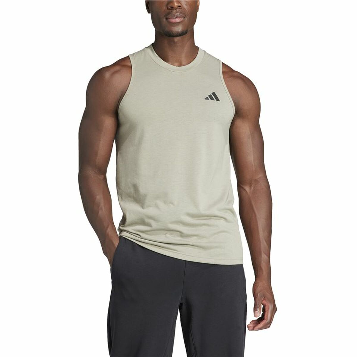 Camiseta de Manga Corta Hombre Adidas Essentials Training Azul claro (S)