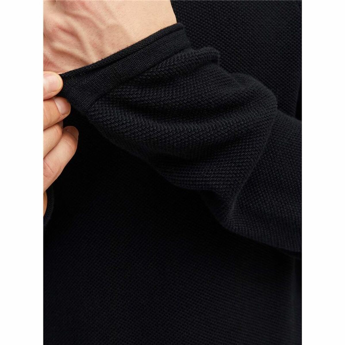 Camiseta de Manga Larga Hombre Jack & Jones ehill Knit Negro