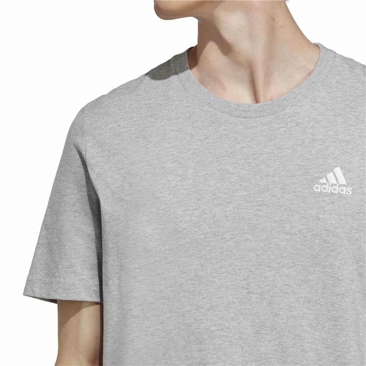 Camiseta de Manga Corta Hombre Adidas Essentials Gris claro S