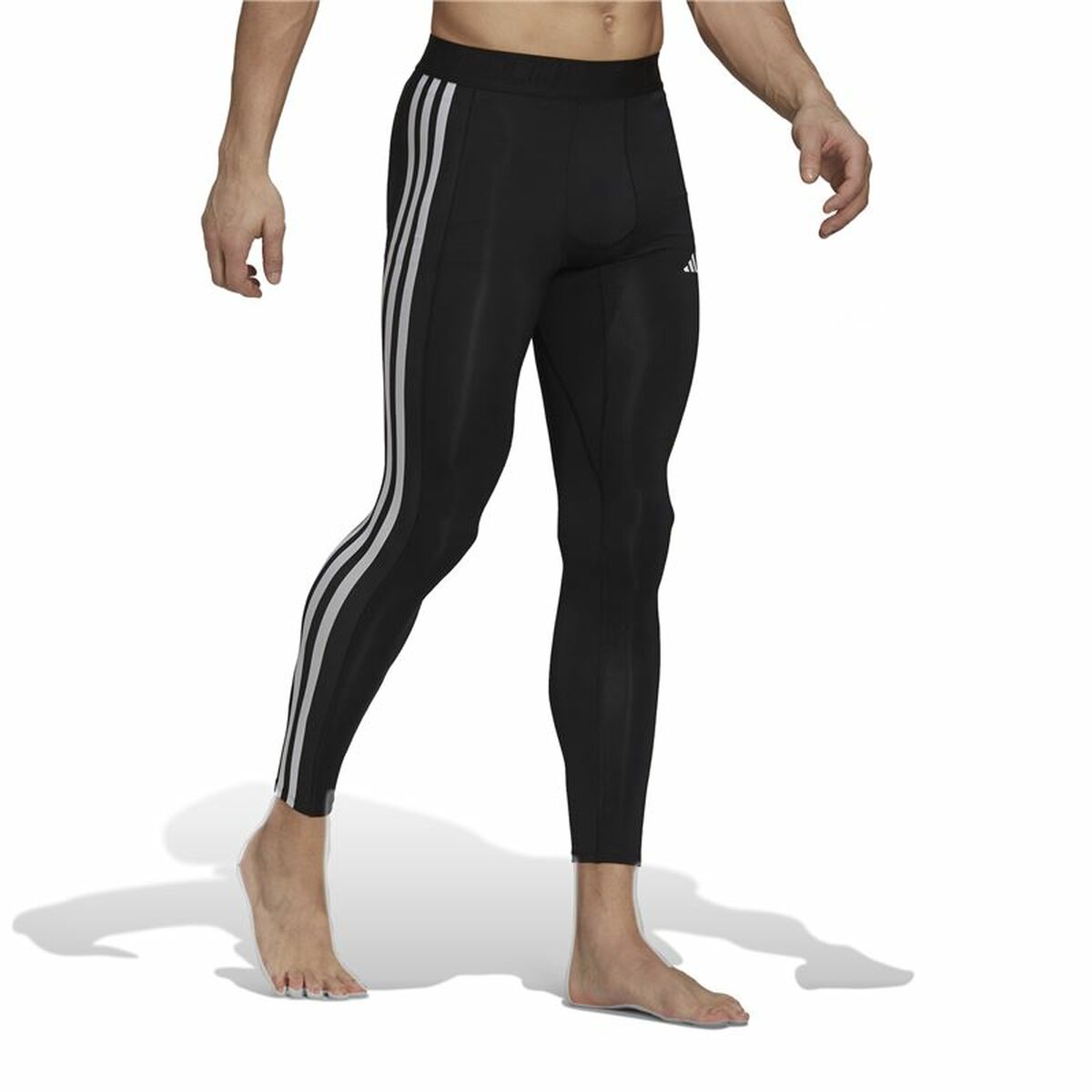 Mallas Deportivas de Hombre Adidas Tf 3S L Tight Negro (2XL)
