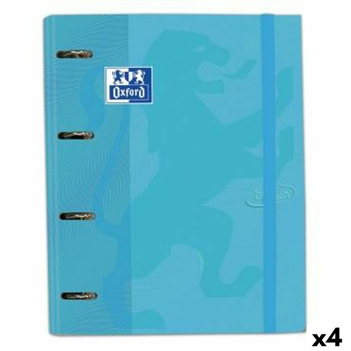 Carpeta de anillas Oxford TOUCH Azul Pastel A4+ (4 Unidades)