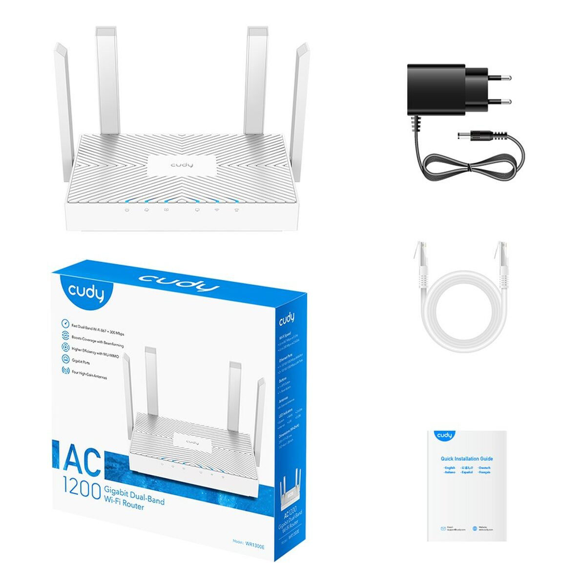 Router Cudy WR1300E Blanco RJ45 Ethernet LAN Wi-Fi