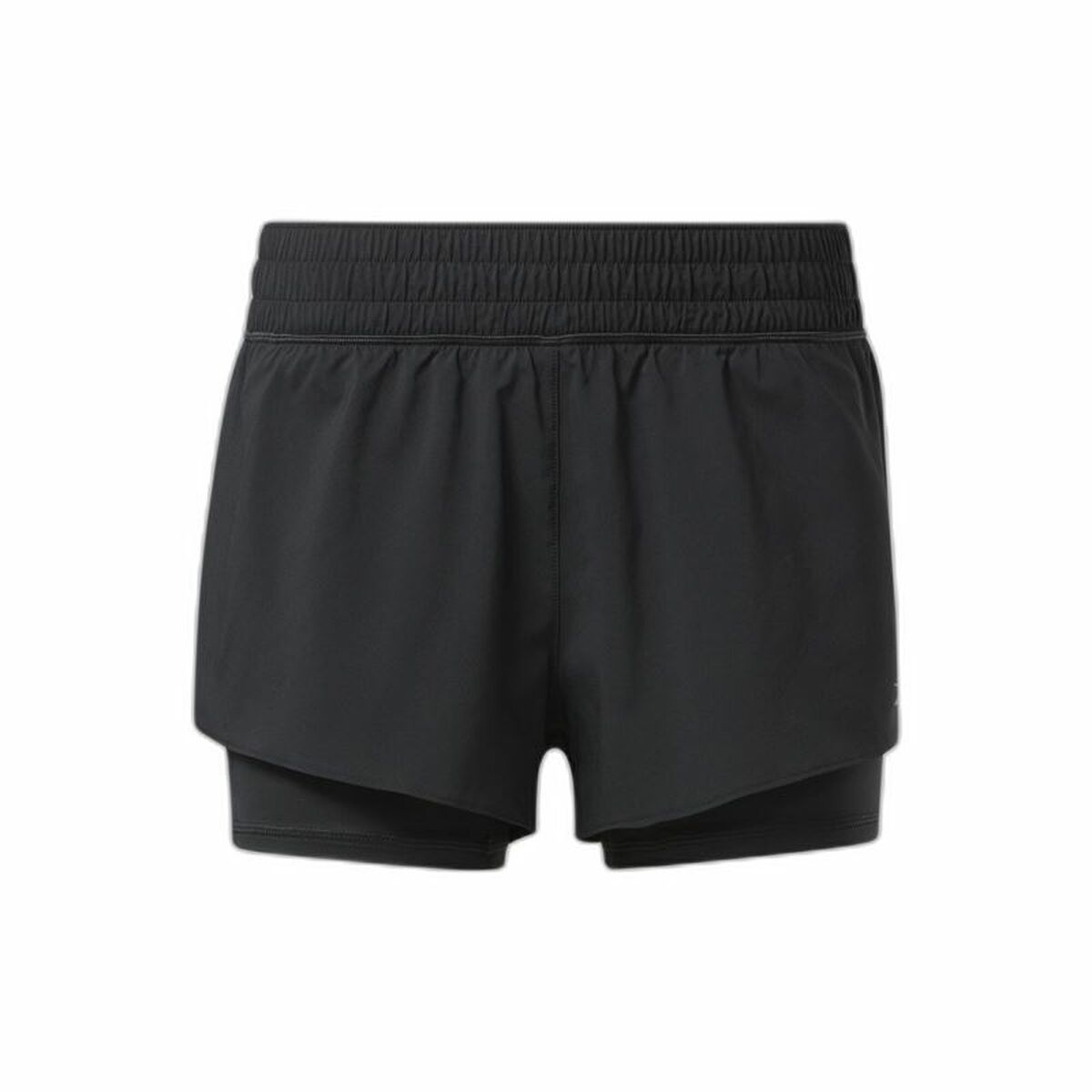 Pantalones Cortos Deportivos para Mujer Reebok Wor Run 2 In 1 Short Negro