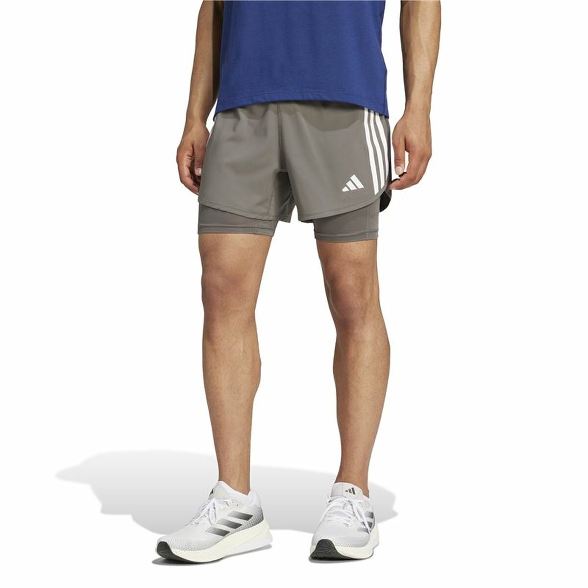 Pantalones Cortos Deportivos para Hombre Adidas Own The Run 3 Bandas 2In1