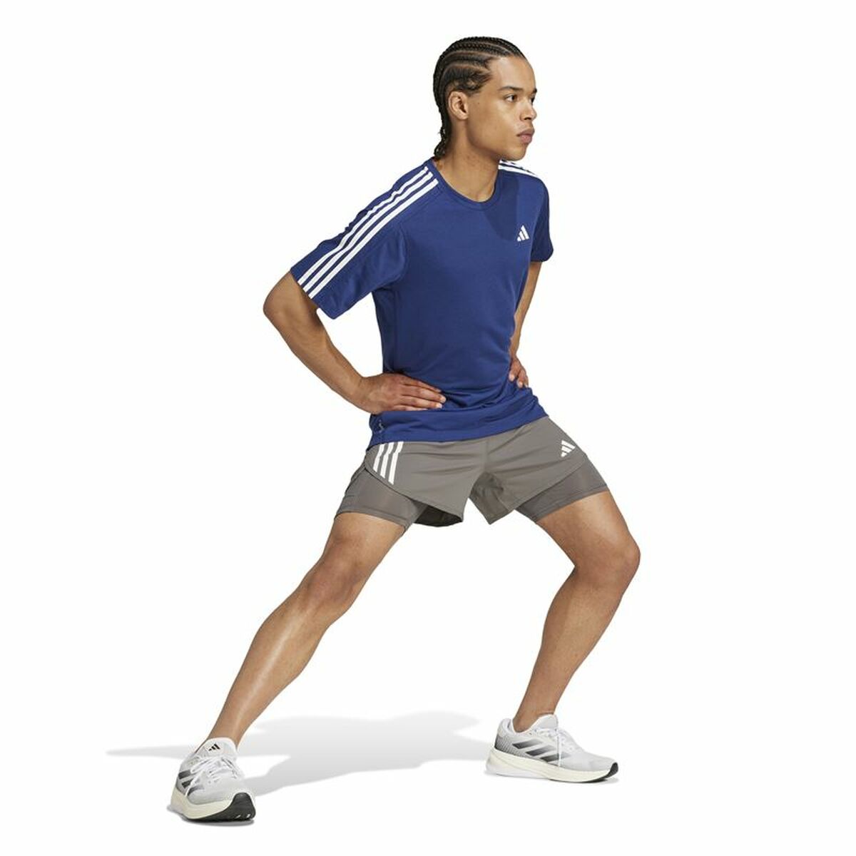 Pantalones Cortos Deportivos para Hombre Adidas Own The Run 3 Bandas 2In1
