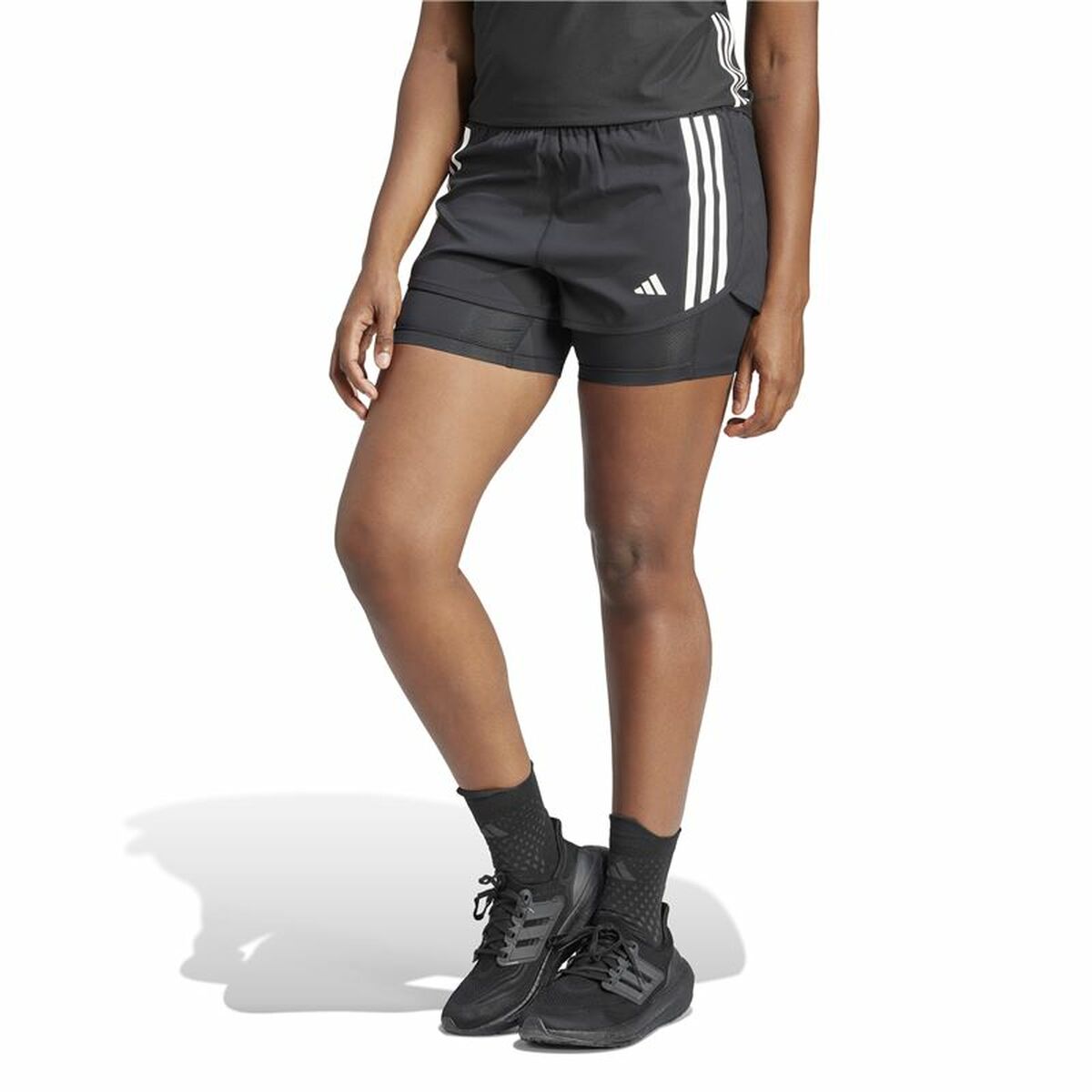 Pantalones Cortos Deportivos para Mujer Adidas Own the run 3S 2In1