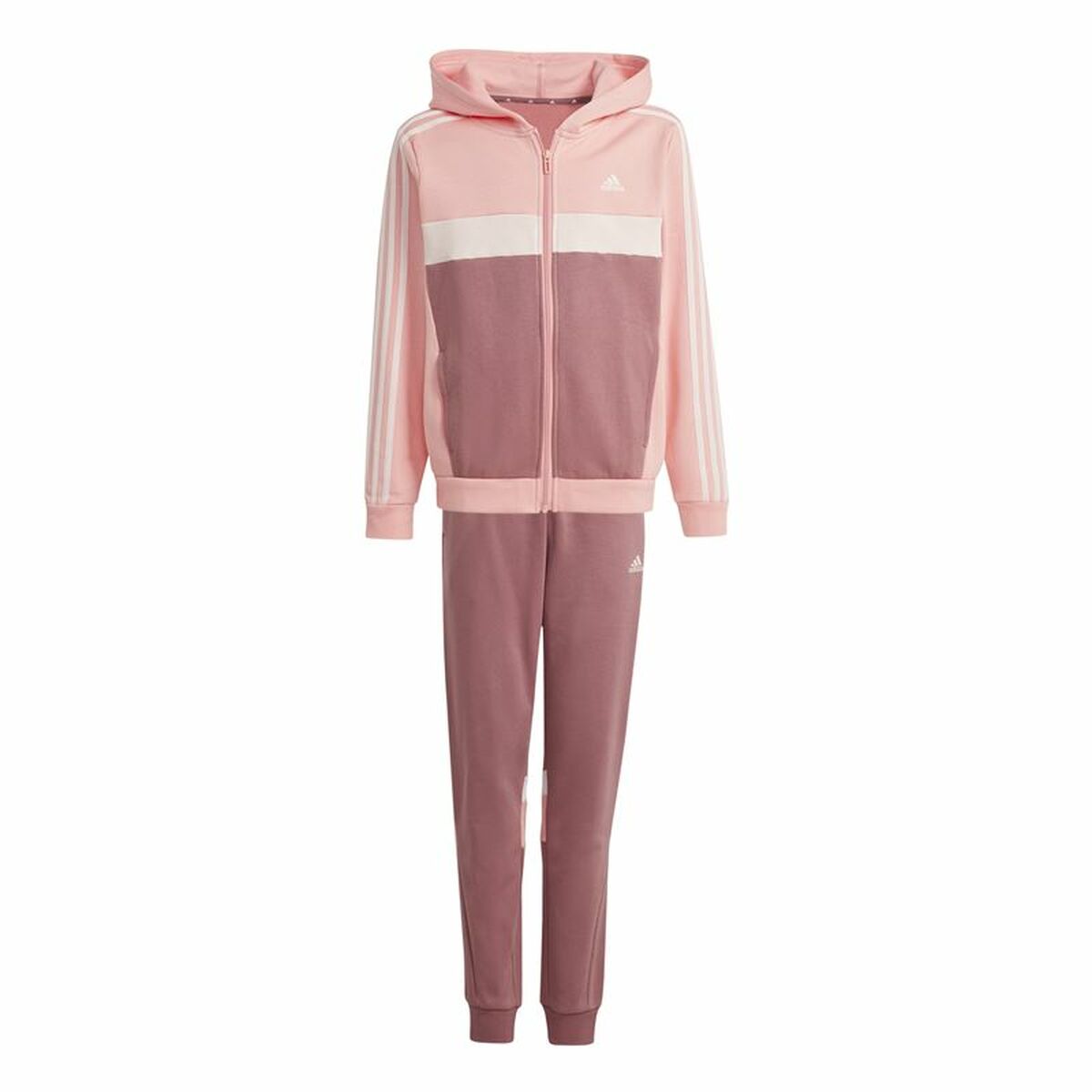 Chándal Infantil Adidas Tiberio 3-Stripes Colorblock Fleece Rosa