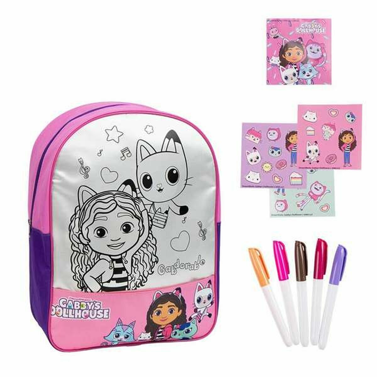 Mochila Infantil Gabby's Dollhouse Rosa