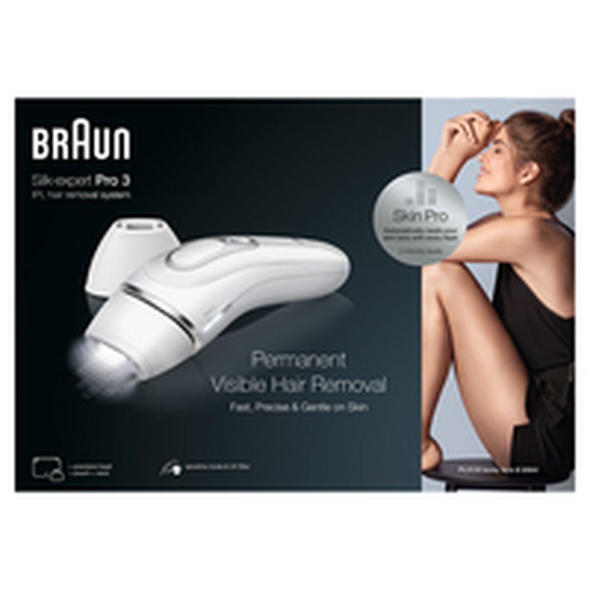 Depiladora Eléctrica de Luz Pulsada Braun Silk expert Pro 3 PL3133