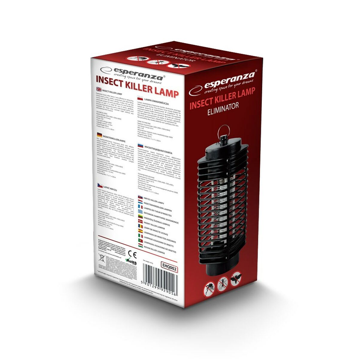 Lámpara Antimosquitos Esperanza EHQ002 Negro