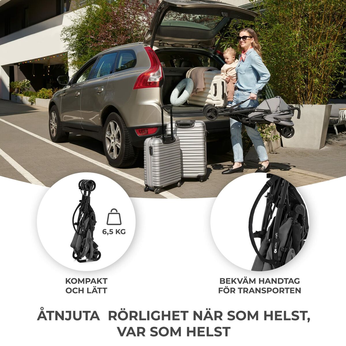 Carro de Paseo para Bebé Kinderkraft KSTIK000GRY0000 Gris 1 Pieza