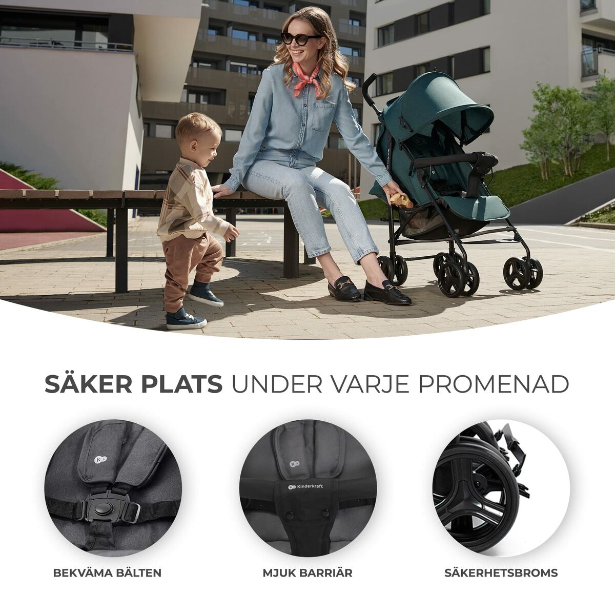 Carro de Paseo para Bebé Kinderkraft KSTIK000GRY0000 Gris 1 Pieza