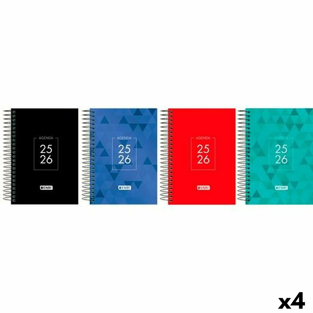 Agenda ENRI IDENTITY 1/4 15 x 21 cm 2025-2026 (4 Unidades)