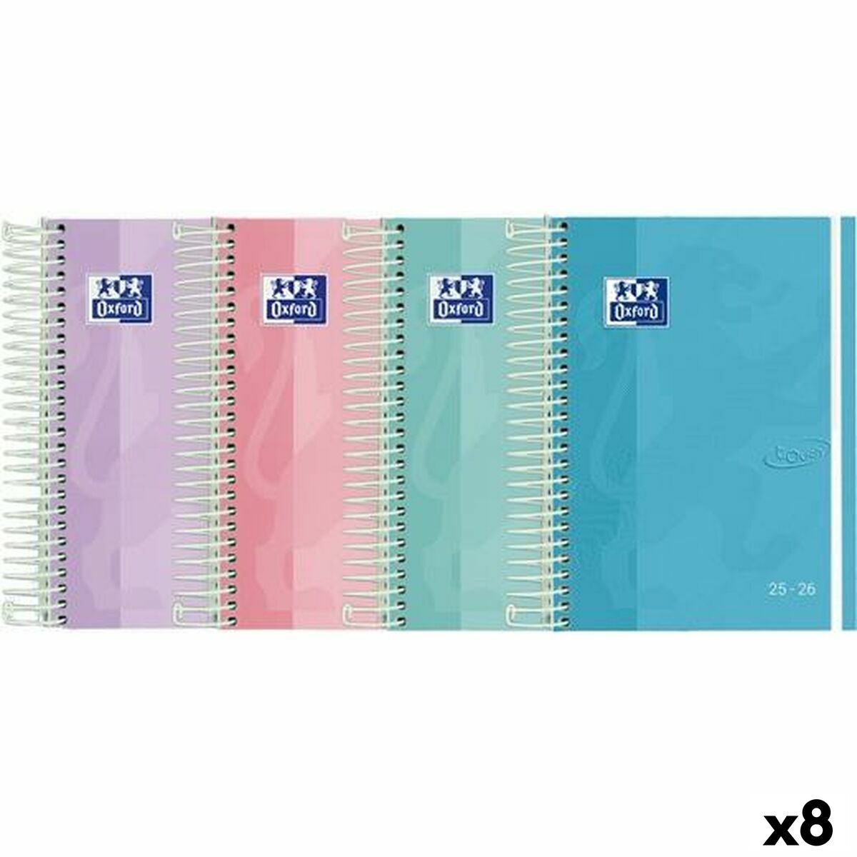Agenda Oxford TOUCH 1/8 12 x 18 cm 2025-2026 (8 Unidades)